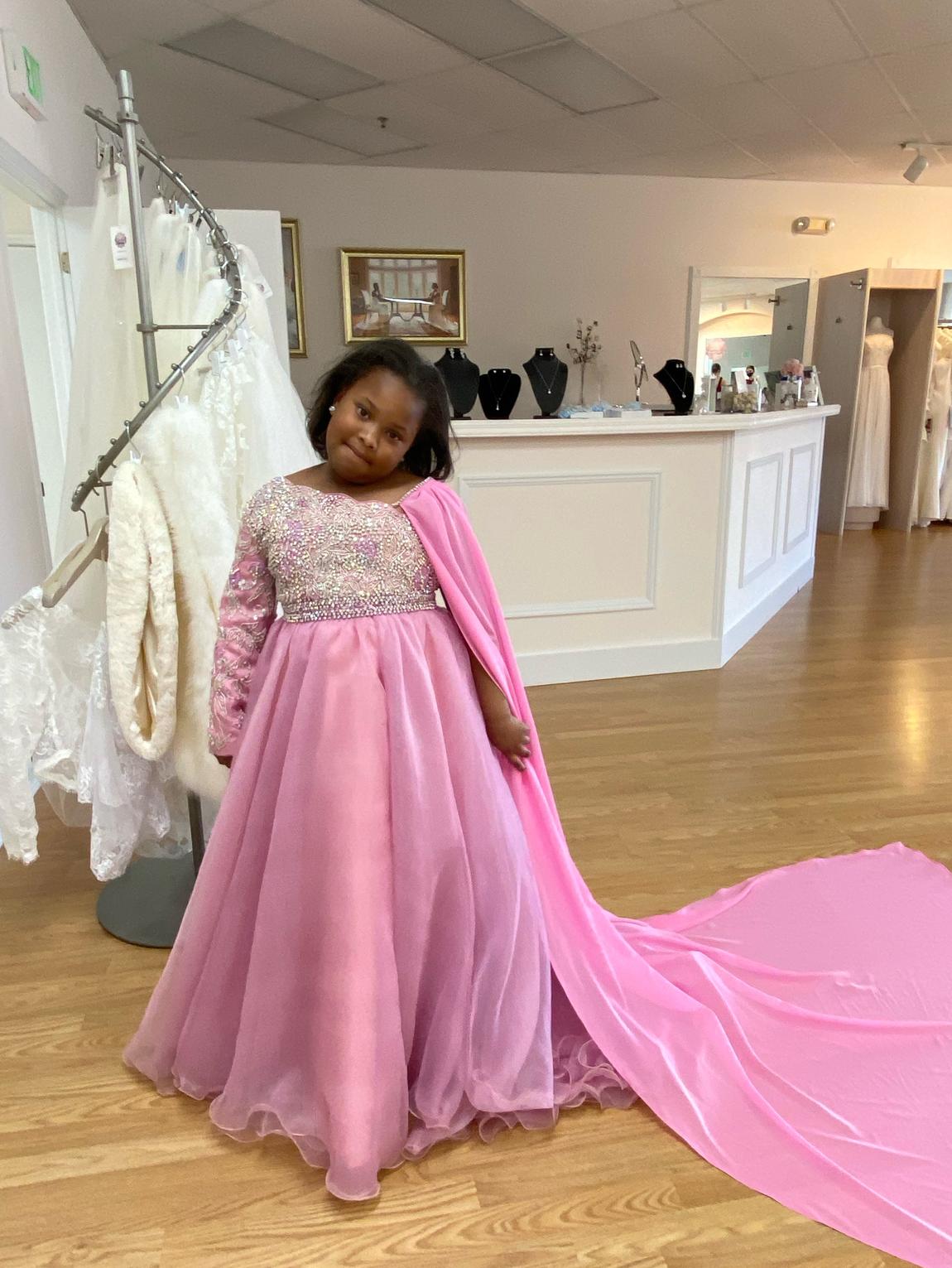 One More Couture Girls Size 14 Pink Ball Gown on Queenly