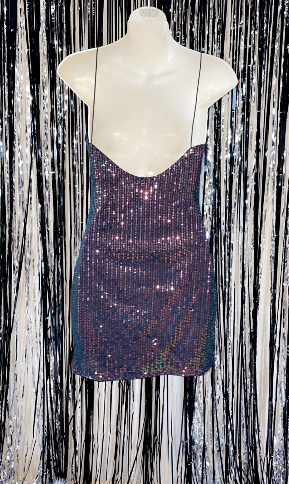 Size 6 Sequined Multicolor A-line Dress on Queenly