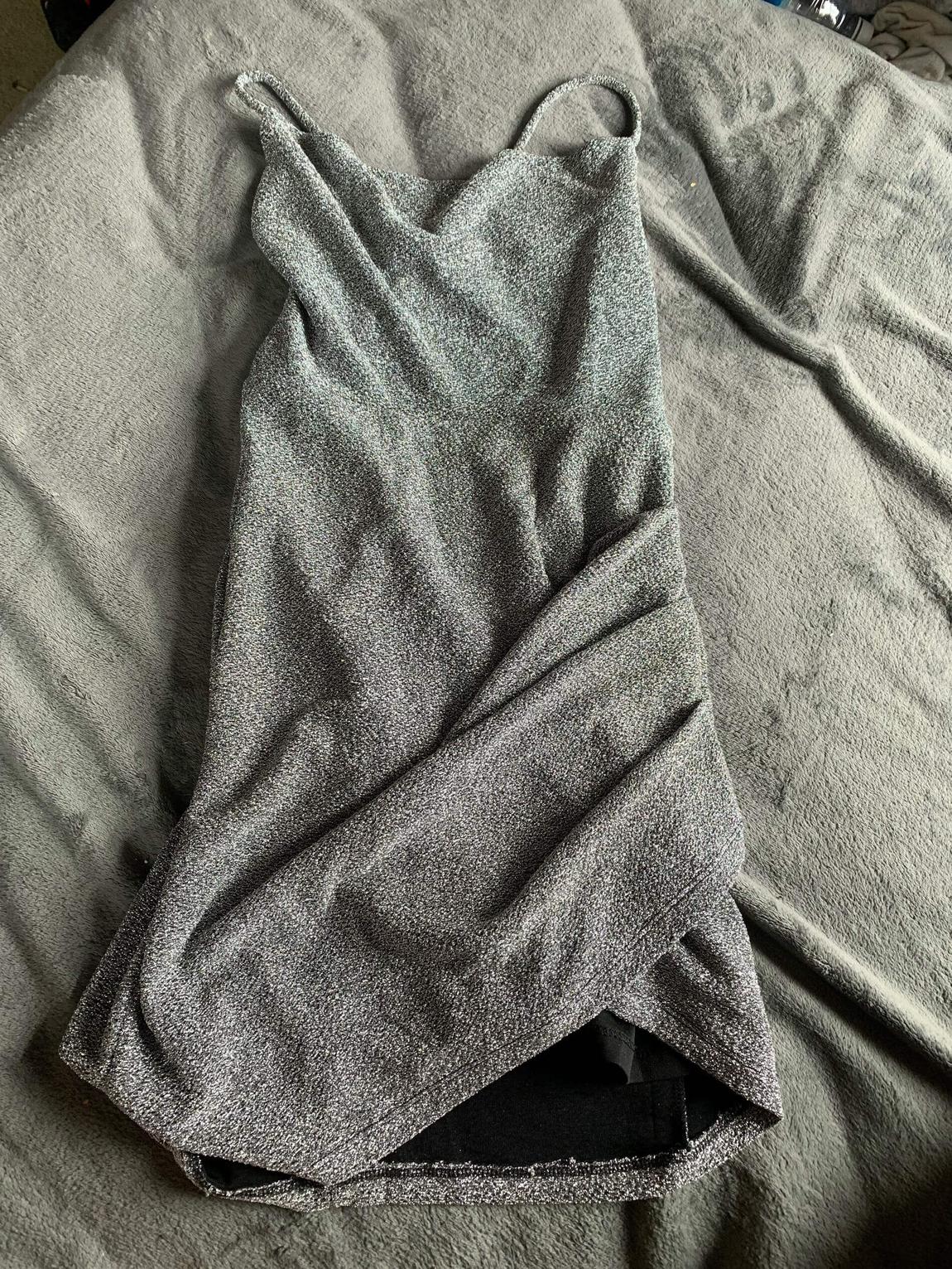 Size 6 Silver Cocktail Dress on Queenly