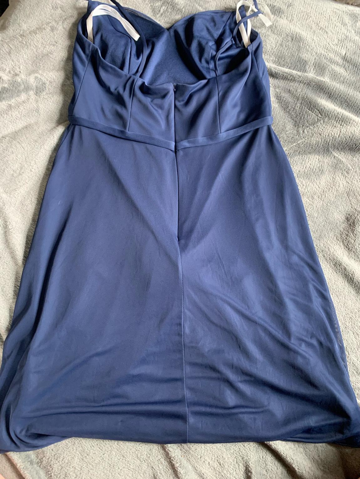 Size 10 Sheer Blue A-line Dress on Queenly