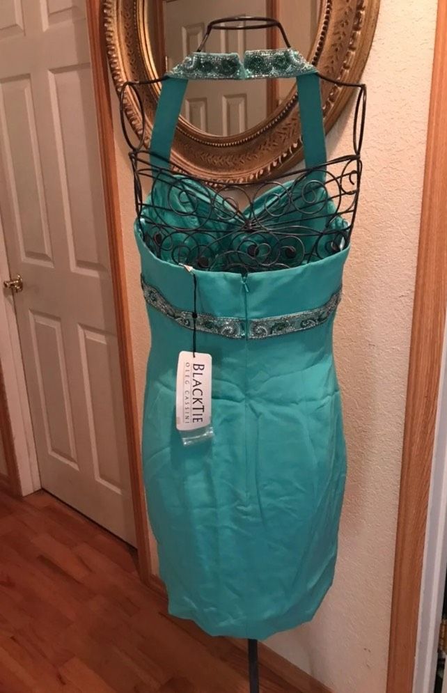 Oleg Cassini Size 6 Blue Cocktail Dress on Queenly