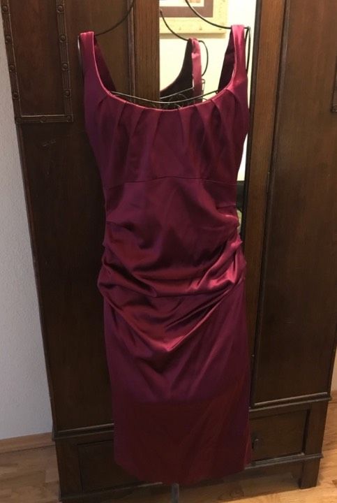 Size 6 Satin Burgundy Red Floor Length Maxi on Queenly