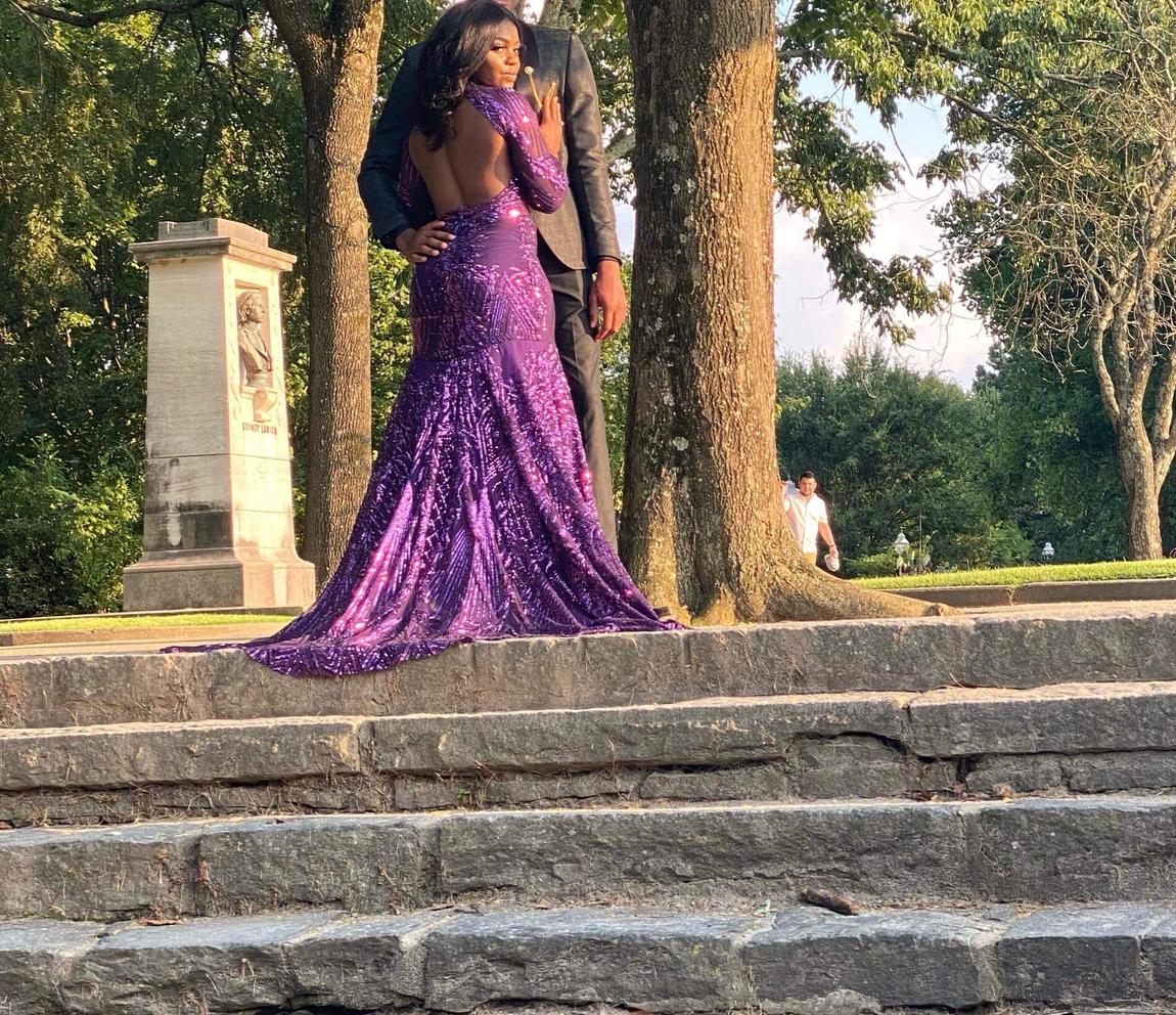 Sew In The City Size 4 Prom Sequined Purple Mermaid Dress on Queenly