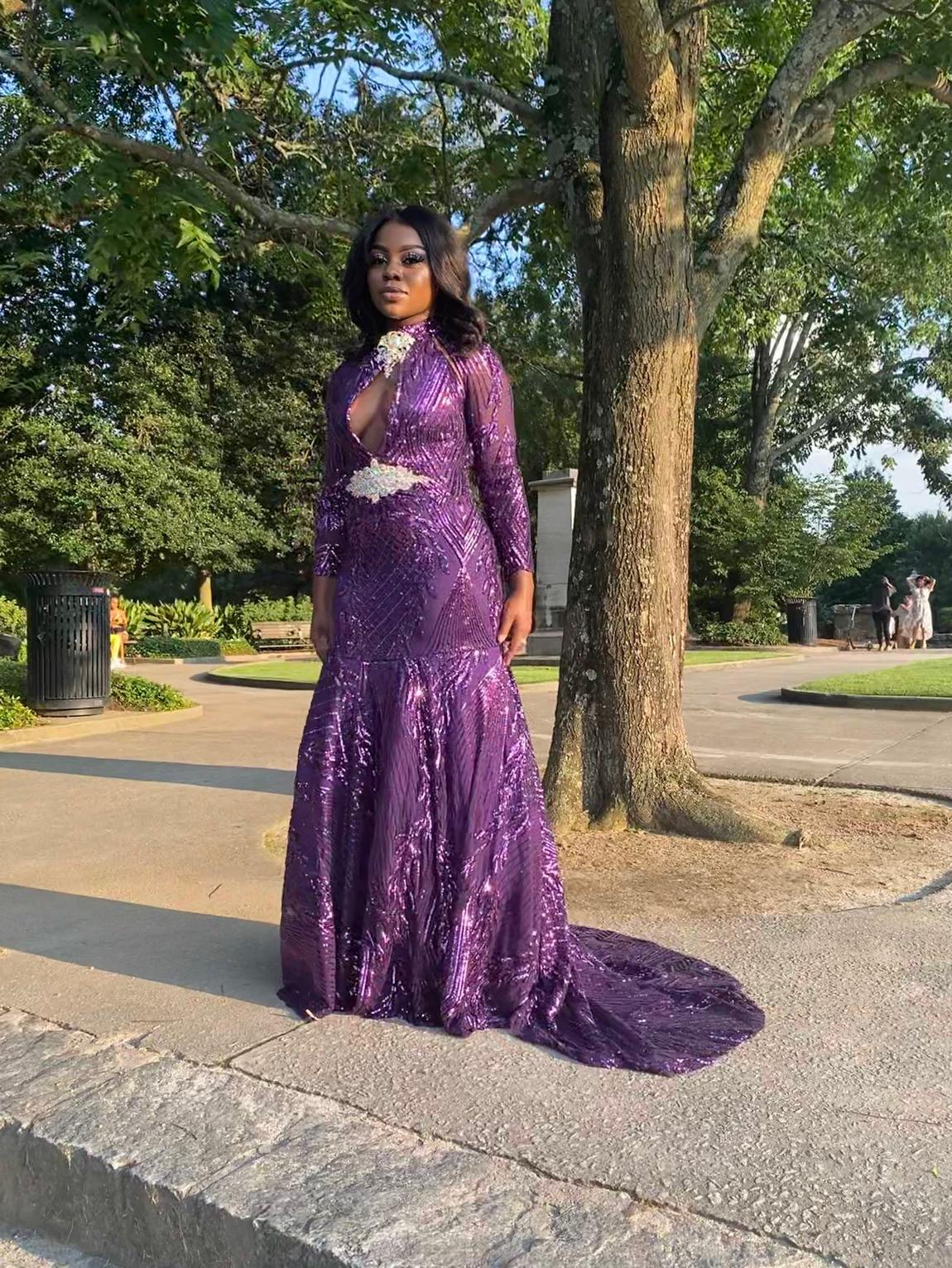 Sew In The City Size 4 Prom Sequined Purple Mermaid Dress on Queenly