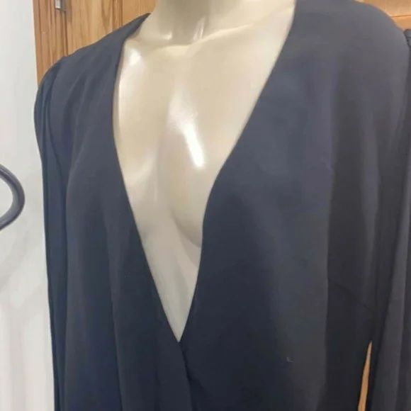 Givenchy Size 12 Long Sleeve Satin Blue Cocktail Dress on Queenly