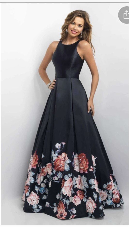 Blush Prom Black Size 20 Plus Size Print Sorority Formal A-line Dress on Queenly