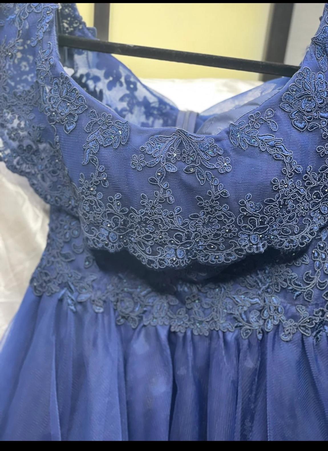 Size 4 Blue A-line Dress on Queenly
