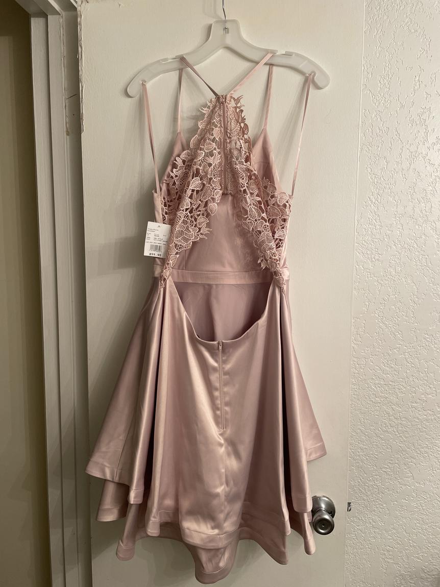 David's Bridal Size 14 Satin Pink Cocktail Dress on Queenly