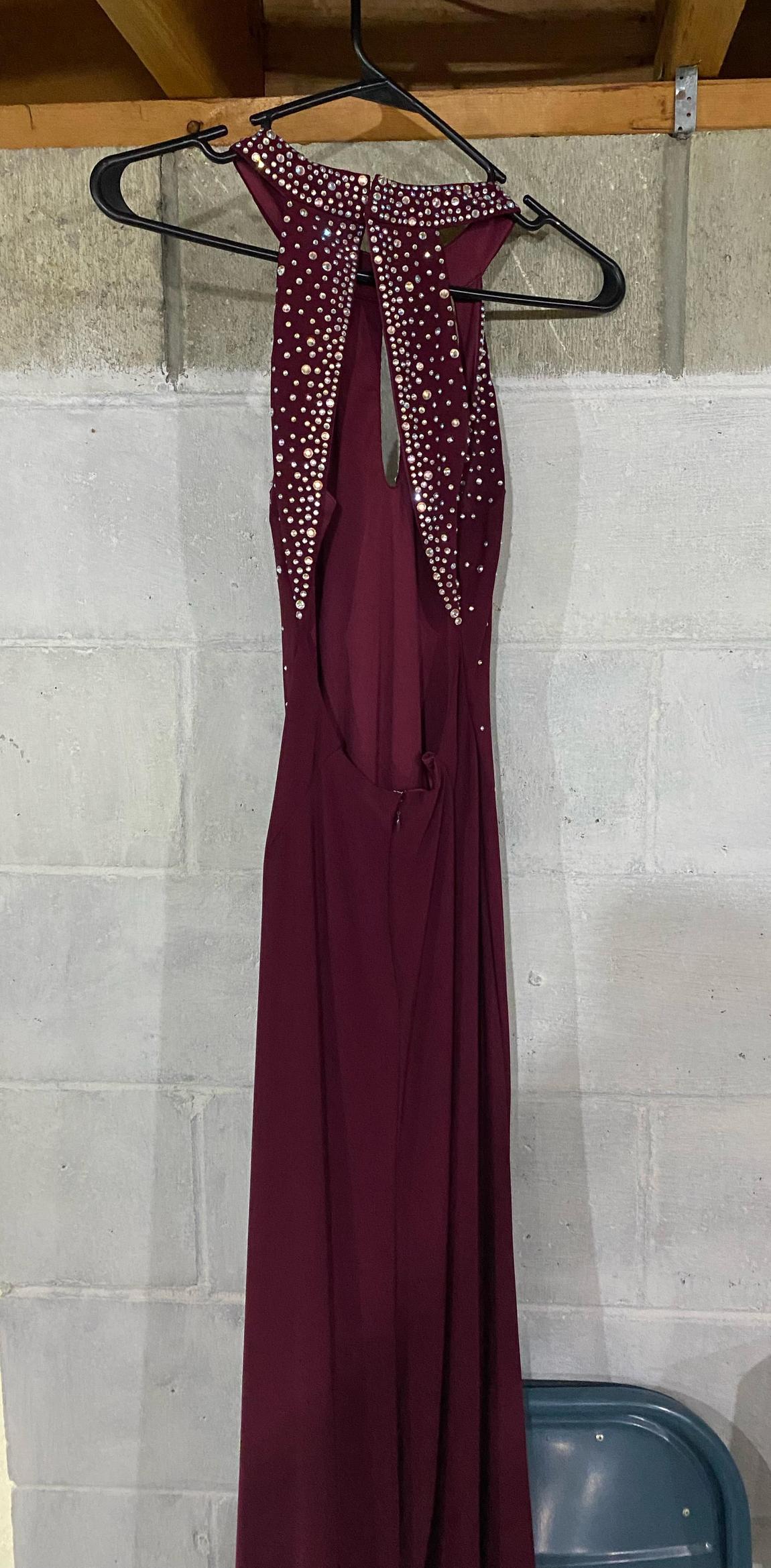 Size 4 Burgundy Red Floor Length Maxi on Queenly