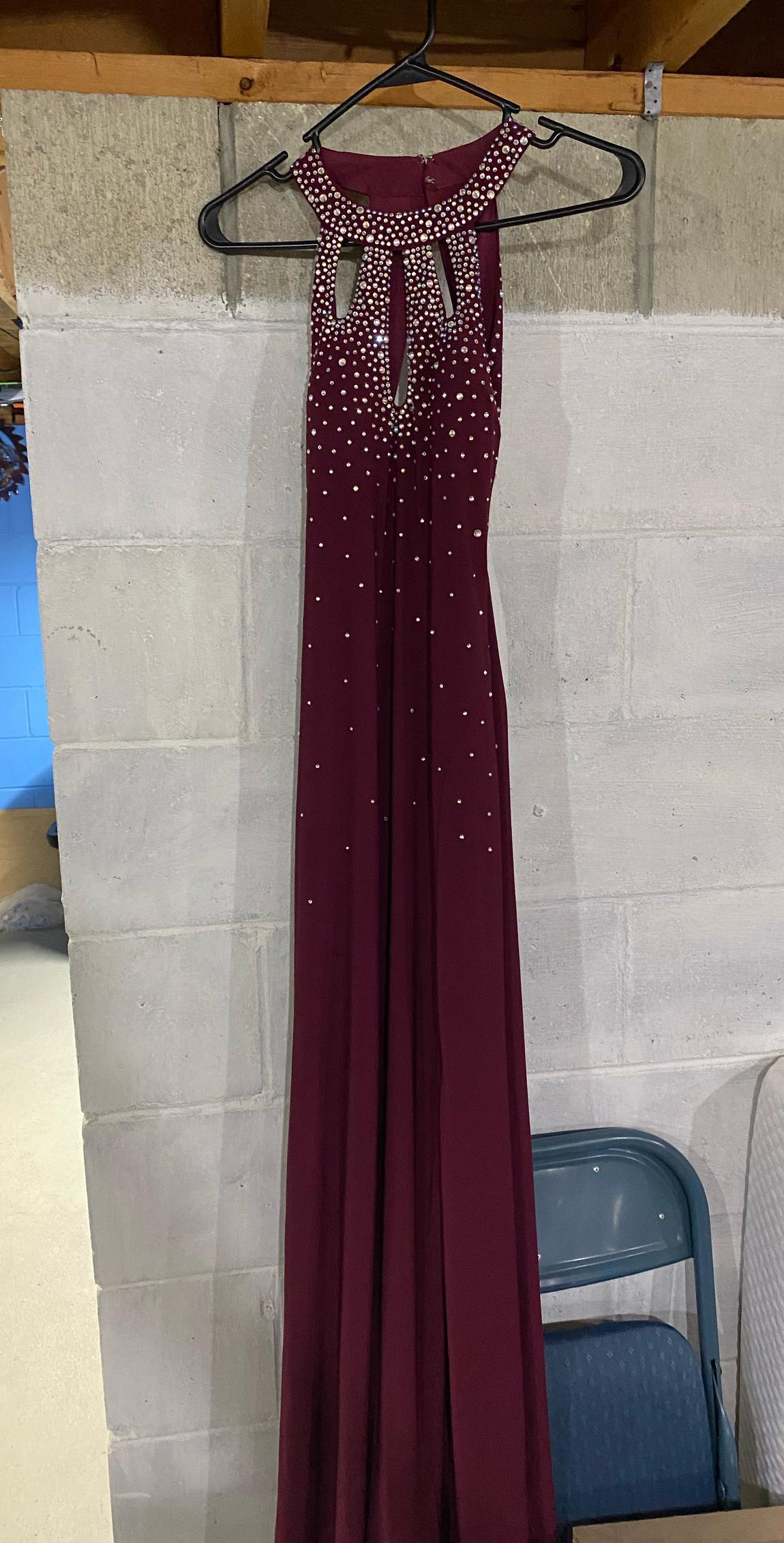 Size 4 Burgundy Red Floor Length Maxi on Queenly