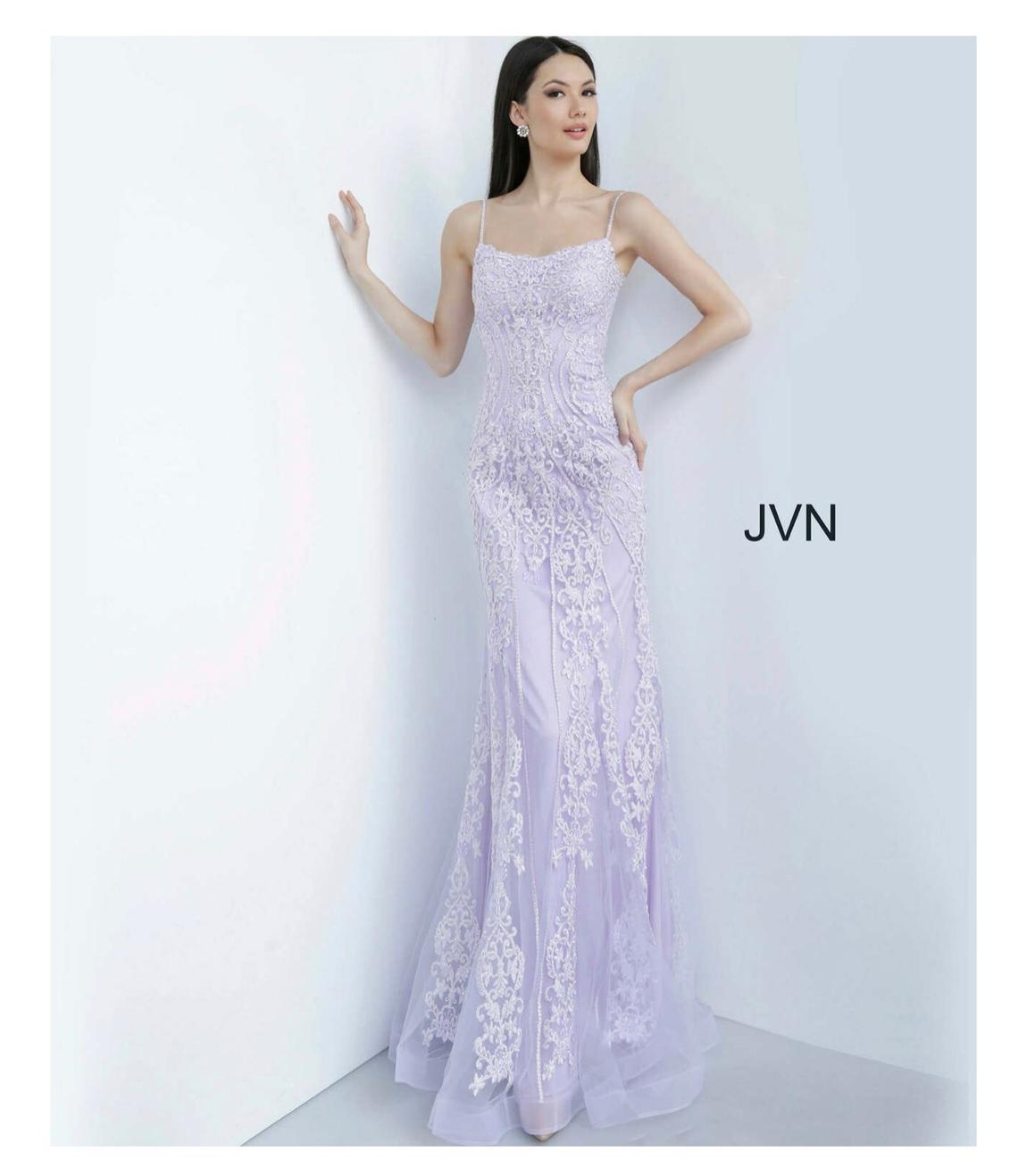 JVN Size 8 Prom Lace Purple Floor Length Maxi on Queenly