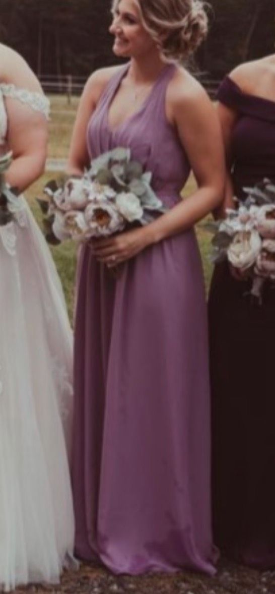 Azazie Size 4 Bridesmaid Purple A-line Dress on Queenly