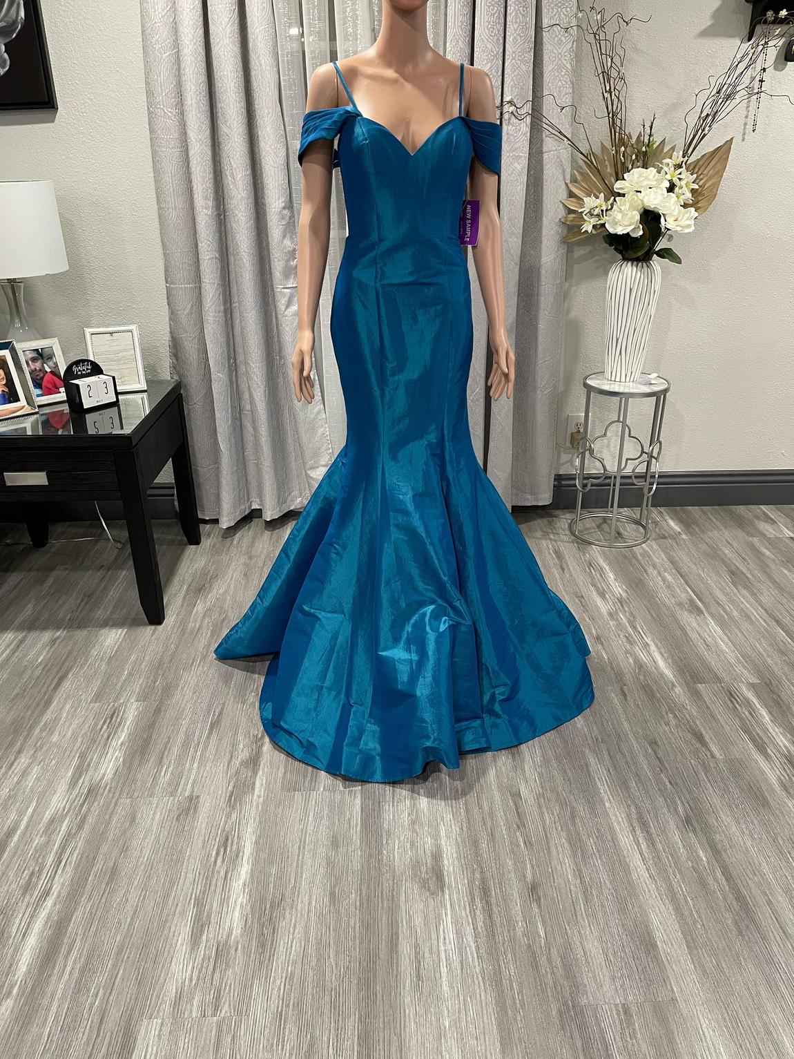 Jovani Size 4 Prom Off The Shoulder Royal Blue Mermaid Dress on Queenly