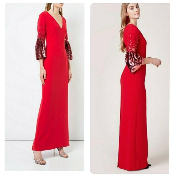 Sachin + Babi Size 4 Sequined Red Floor Length Maxi on Queenly
