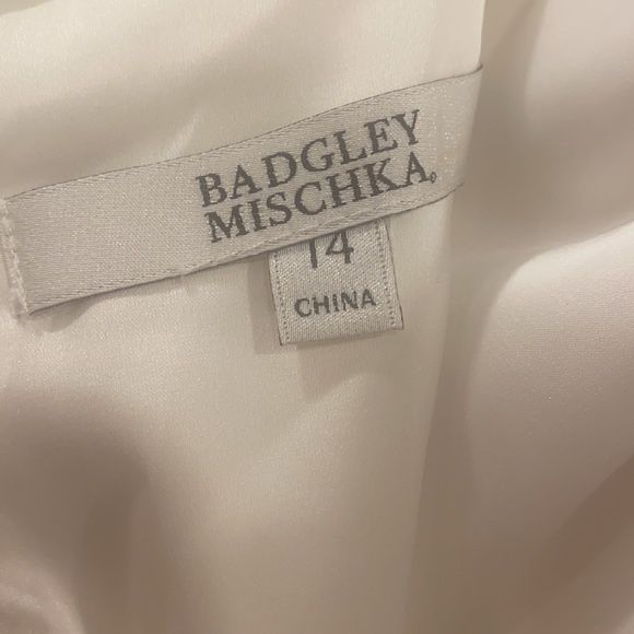 Badgley Mischka Size 14 White Dress With Train on Queenly
