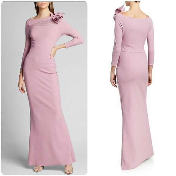 Chiara Boni Size 8 High Neck Pink Mermaid Dress on Queenly