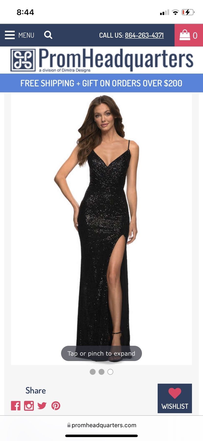 Size 12 Prom Sequined Black Side Slit Dress on Queenly