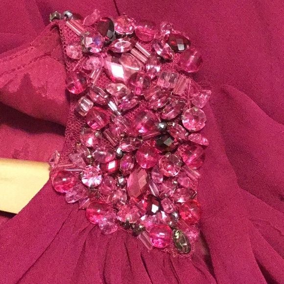 Teri Jon Size 4 Satin Hot Pink Side Slit Dress on Queenly