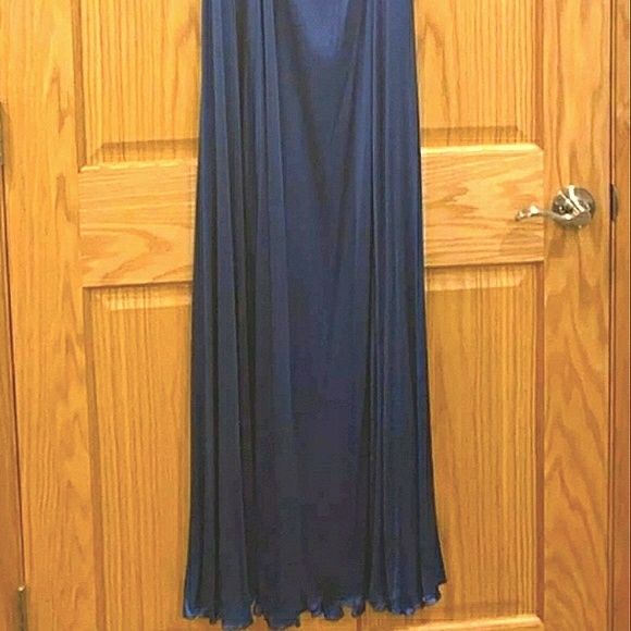 Gianni Versace Collection Size 6 Halter Blue Floor Length Maxi on Queenly