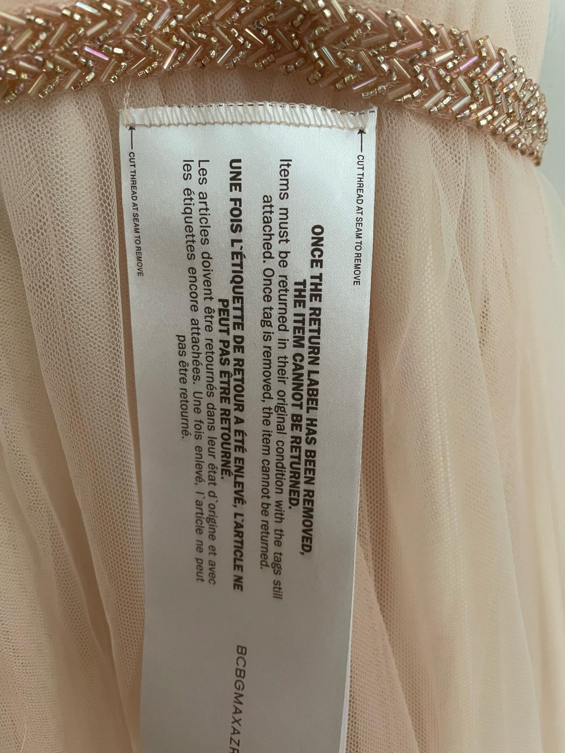 BCBGMAXAZRIA Size 8 Prom Sheer Light Pink Ball Gown on Queenly