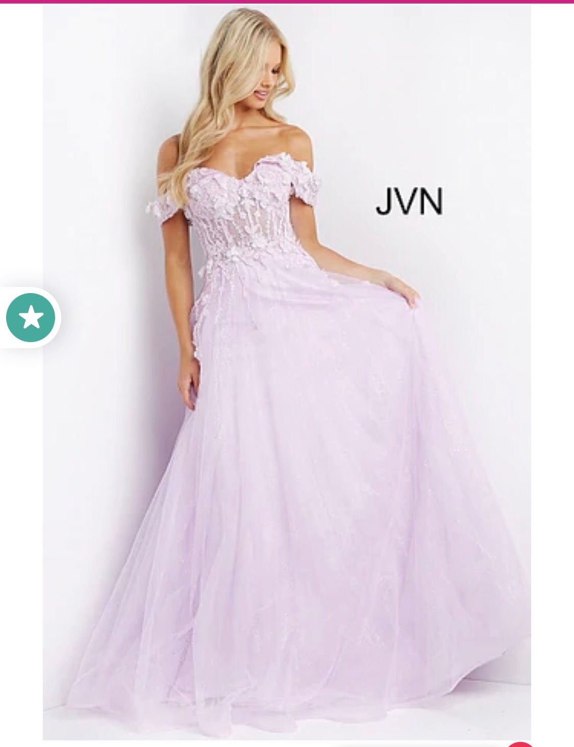 Jovani Size 4 Prom Off The Shoulder Sheer Purple Ball Gown on Queenly