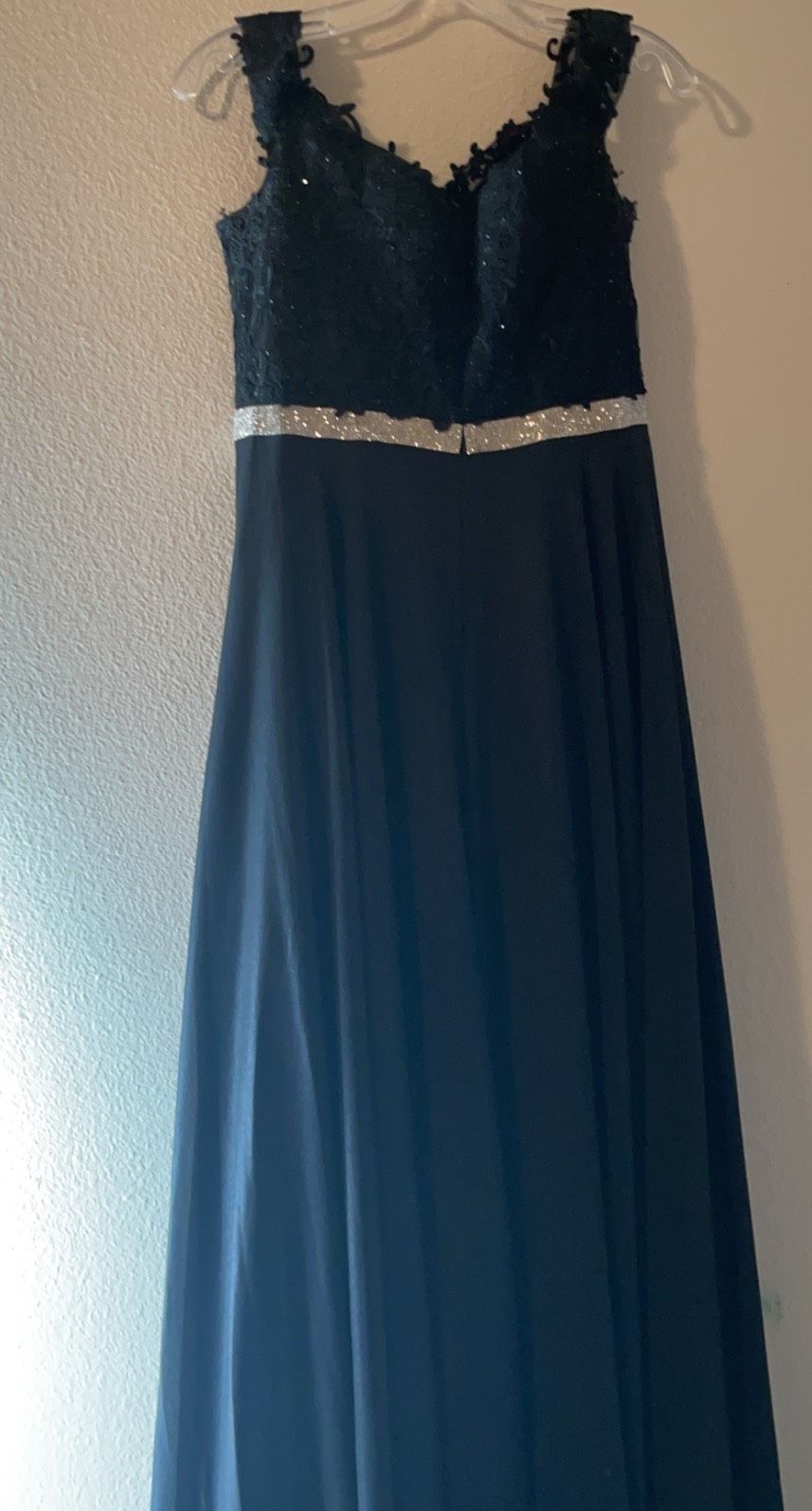 Size 10 Off The Shoulder Lace Black Floor Length Maxi on Queenly