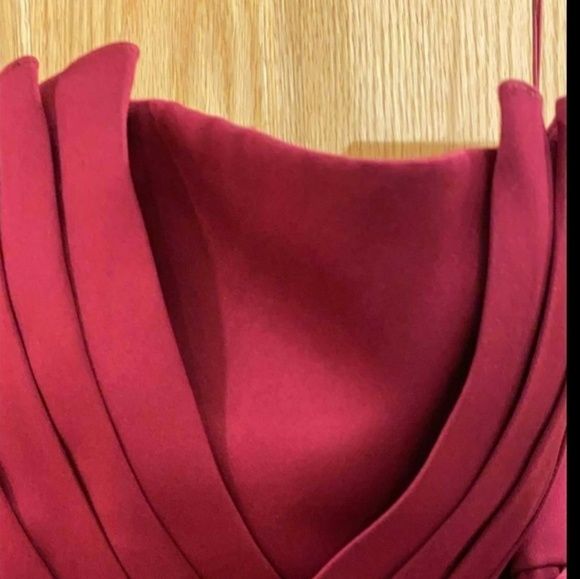 ZAC Zac Posen Size 6 Prom Strapless Satin Burgundy Red A-line Dress on Queenly
