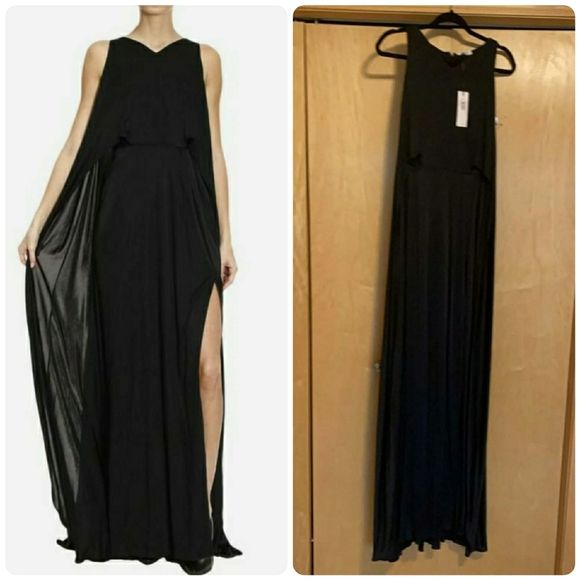 Versace Collection Size 6 Prom Black Side Slit Dress on Queenly