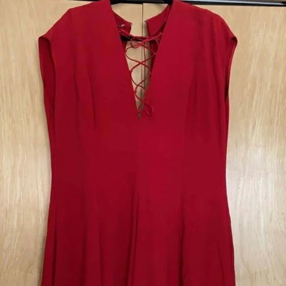 Stella McCartney Size 8 Lace Red A-line Dress on Queenly
