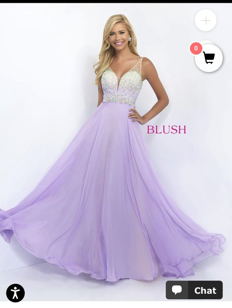 Blush Prom Size 10 Prom Sequined Purple A-line Dress on Queenly