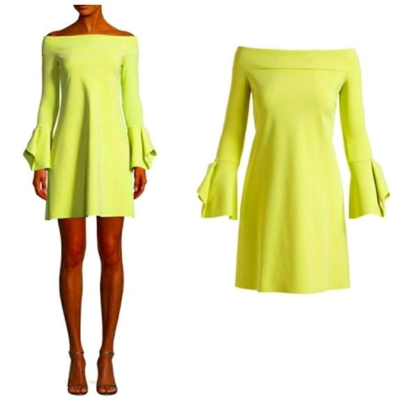 Chiara Boni Size 6 Long Sleeve Green Cocktail Dress on Queenly
