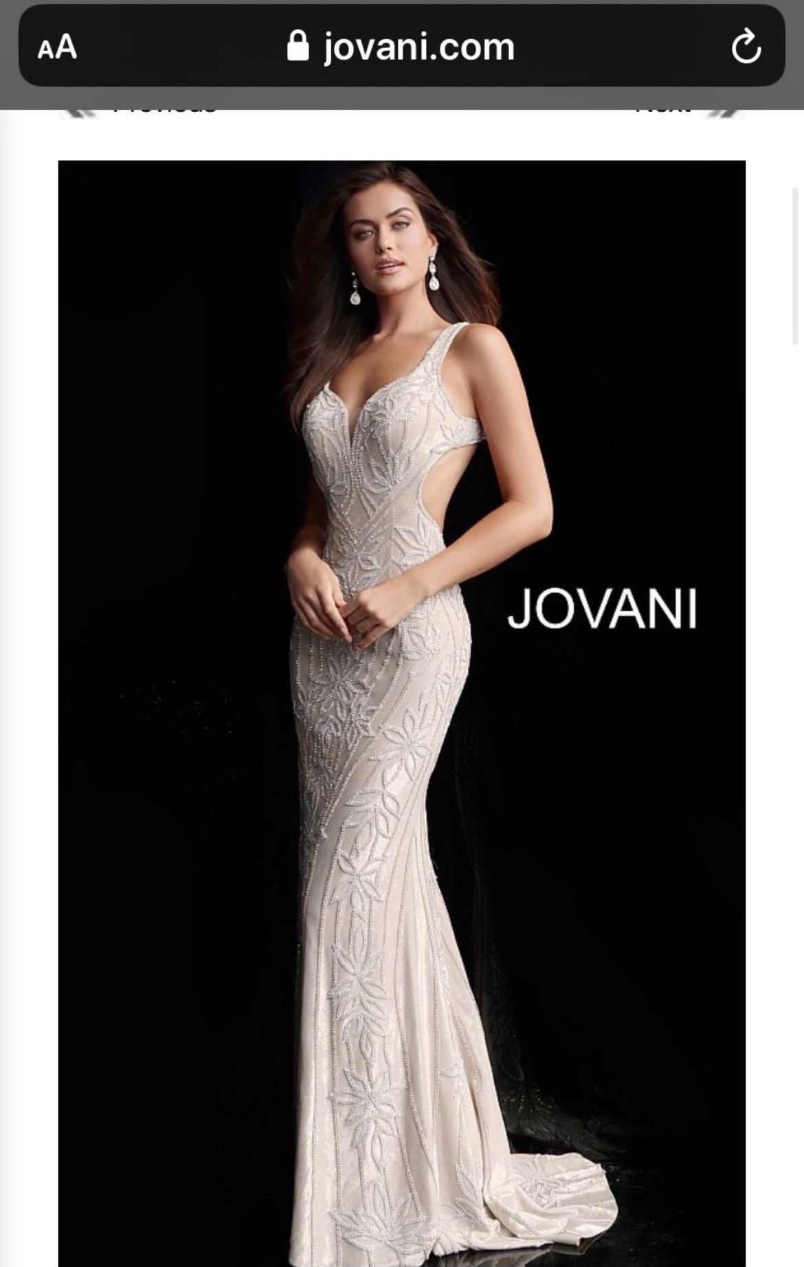 Jovani Size 2 Prom Sequined Nude Floor Length Maxi on Queenly