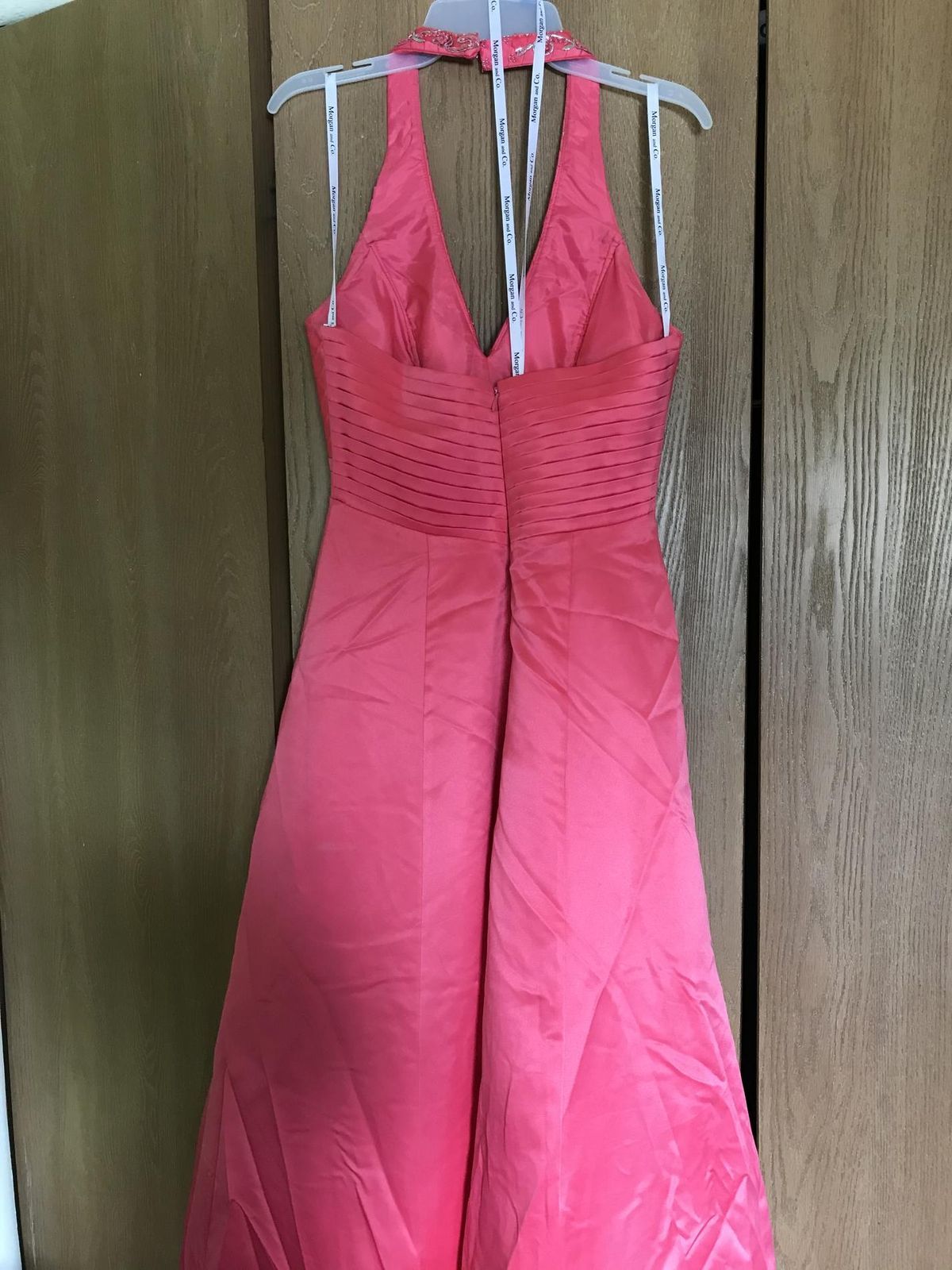 Size 6 Prom Halter Hot Pink Ball Gown on Queenly