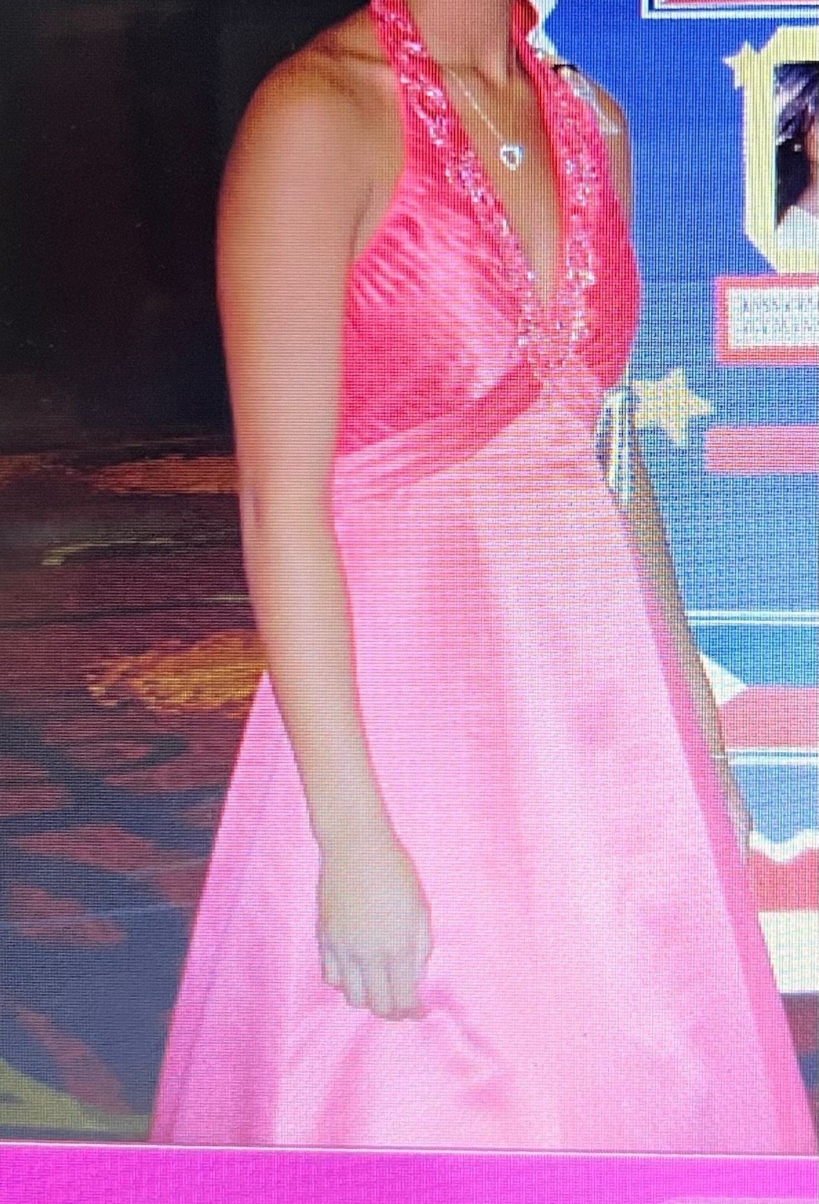Size 6 Prom Halter Hot Pink Ball Gown on Queenly