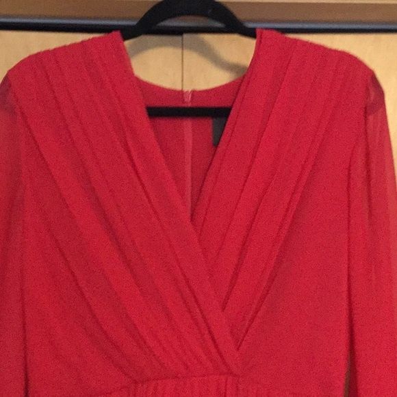 MaxMara Size 10 Long Sleeve Red A-line Dress on Queenly