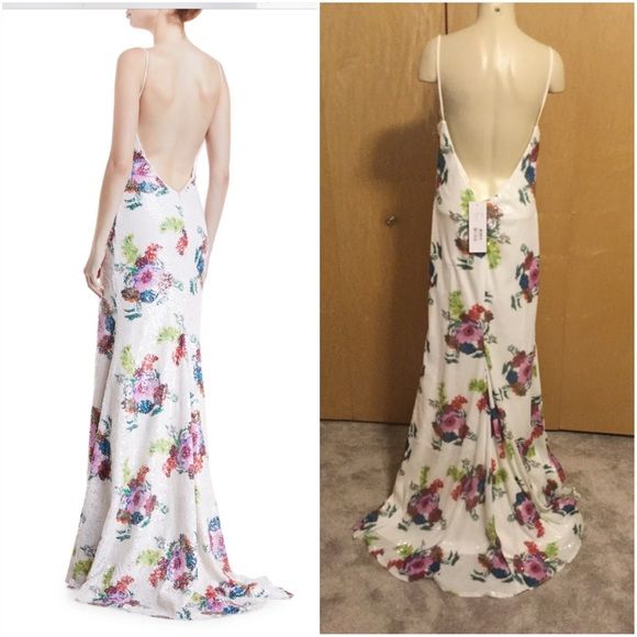 Jovani Size 10 Prom Plunge Floral Multicolor Mermaid Dress on Queenly