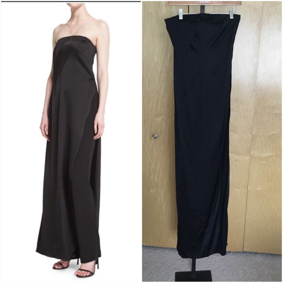 Donna Karan Size 6 Strapless Black A-line Dress on Queenly