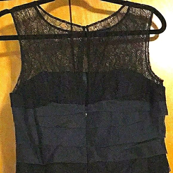 Kay Unger Size 6 Cap Sleeve Lace Navy Multicolor Mermaid Dress on Queenly