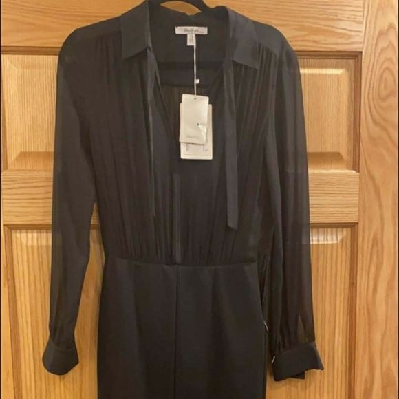 MaxMara Size 8 Long Sleeve Black Cocktail Dress on Queenly
