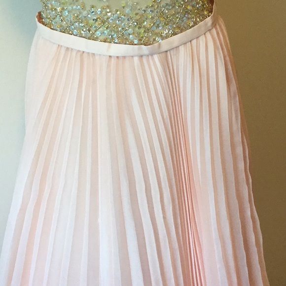 Jovani Size 0 Bridesmaid Plunge Sequined Light Pink A-line Dress on Queenly