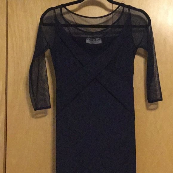 Chiara Boni Size 6 Sheer Blue Cocktail Dress on Queenly