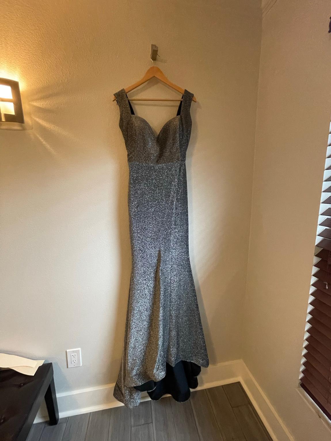 Size 4 Silver Ball Gown on Queenly