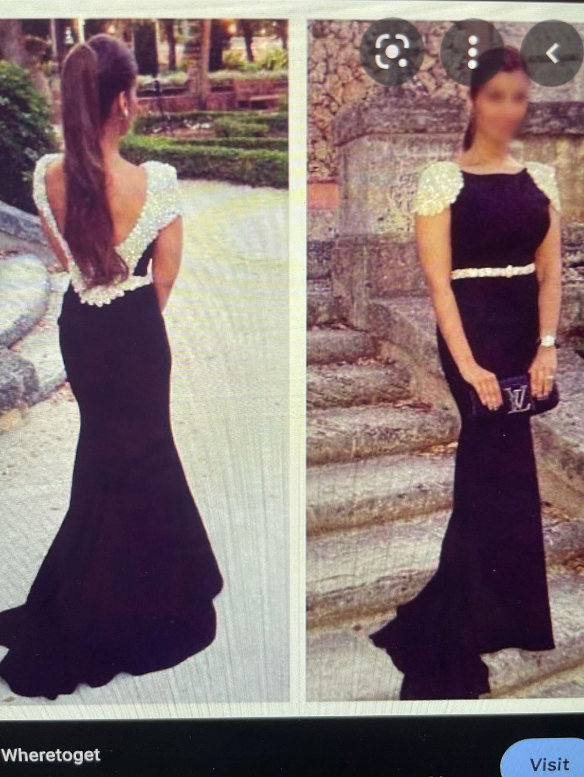 Tarik Ediz Size 4 Prom Cap Sleeve Sequined Black Ball Gown on Queenly