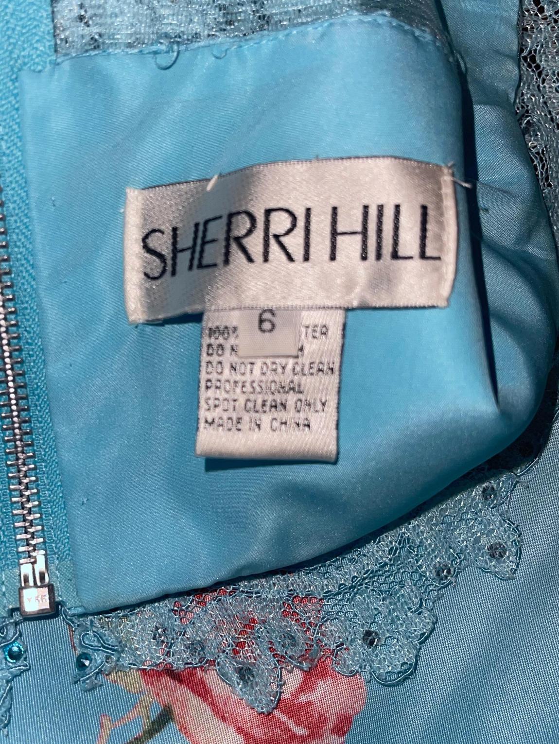 Sherri Hill Size 6 Lace Light Blue Mermaid Dress on Queenly