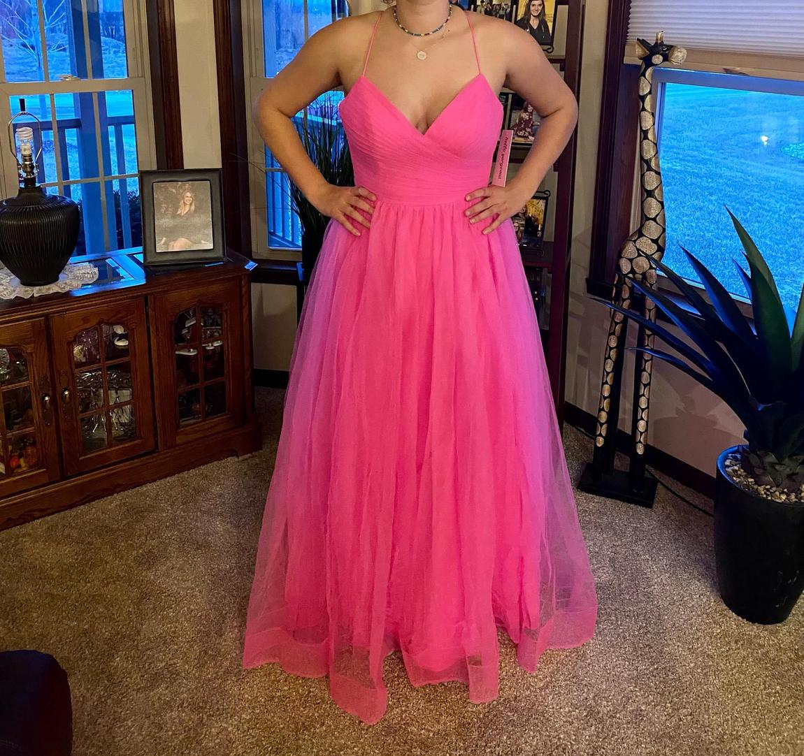 Promgirl Plus Size 16 Pink Ball Gown on Queenly