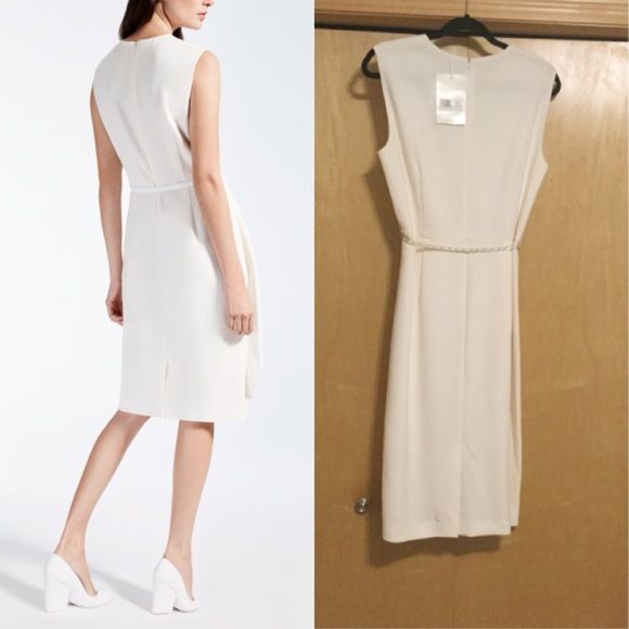 MaxMara Size 12 White Cocktail Dress on Queenly