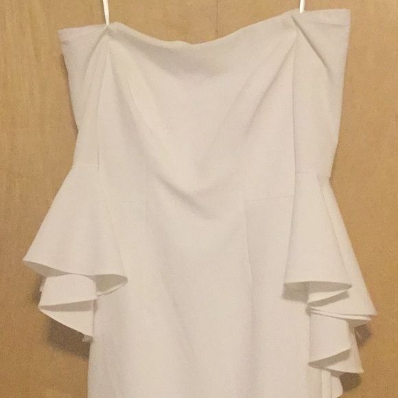 Milly Size 0 Off The Shoulder White Side Slit Dress on Queenly