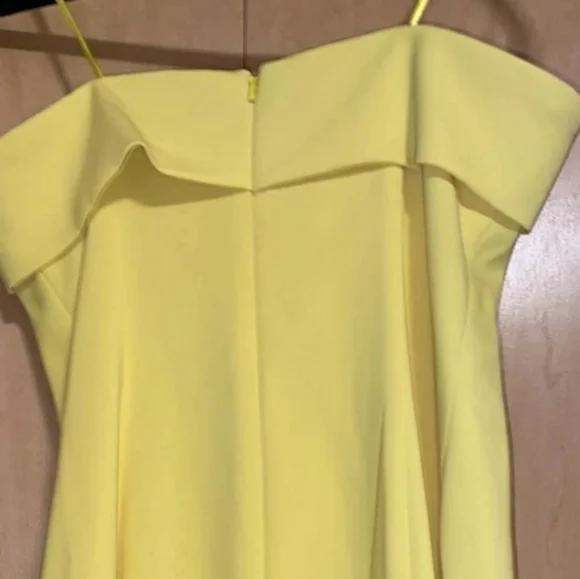 JAYGODFREY Size 6 Strapless Yellow Side Slit Dress on Queenly