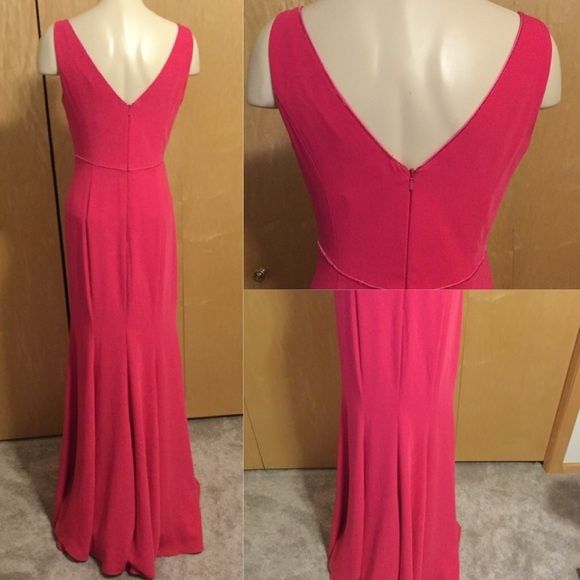 Marchesa Size 4 Velvet Pink Mermaid Dress on Queenly