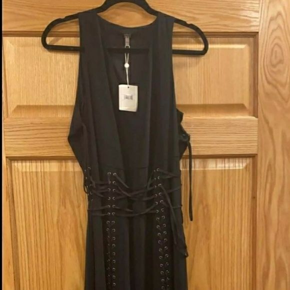 Haute Hippie Size 6 Lace Black Side Slit Dress on Queenly